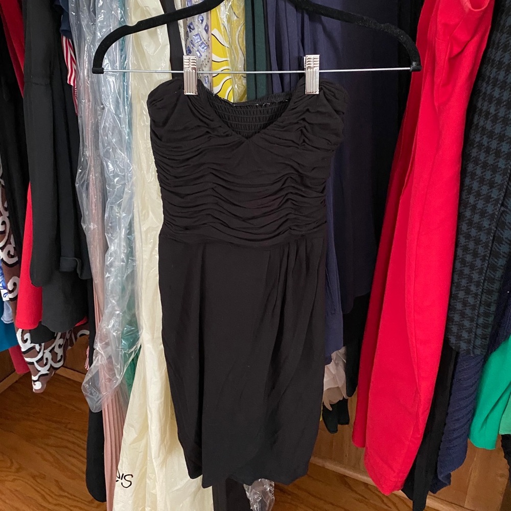 Black strapless dress